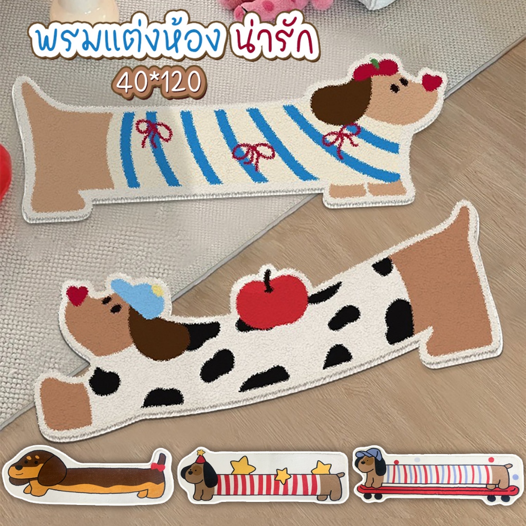 พรมแต่งห้อง น่ารัก 40*120 พรมห้องนอน นุ่มนิ่ม พรมเช็ดเท้า พรมแต่งห้องแต่งบ้าน กันลื่น สีสวย