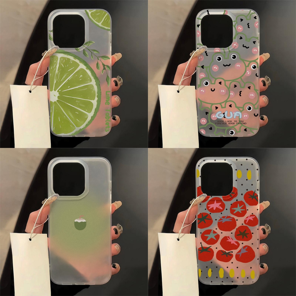เคส for iphone 11 12 15 Air 13 14 16 17 Pro Max 15 14 Plus เคสโทรศัพท์มือถือ ฝาหลังซิลิโคนอ่อนนุ่ม กันกระแทก มะเขือเทศ