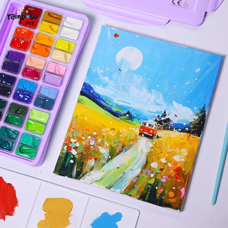 MIYA HIMI สีกวอช 36/48สี*12ml Gouache สีโปสเตอร์ นำแปรงทาสีมาเอง สีพื้นฐานรวมอยู่แล้ว สะดวกในการพกพา