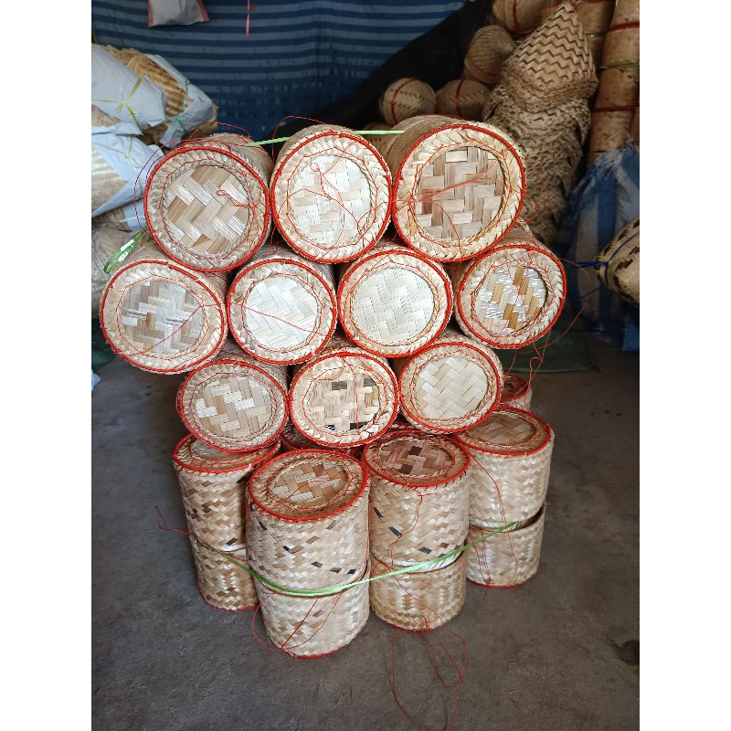 กล่องข้าวเหนียวขนาด 5 นิ้ว แพคละ10ใบ