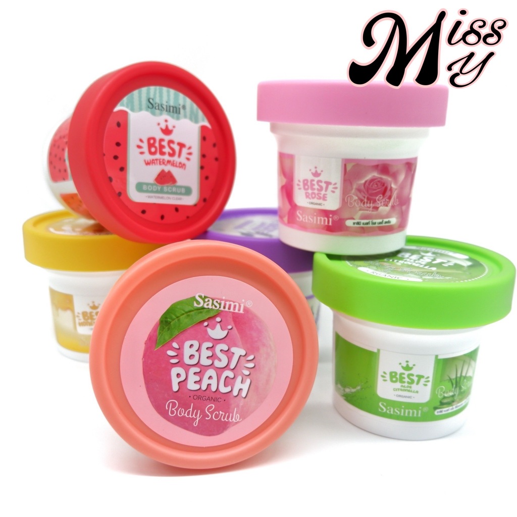 SASIMI Organic Best Body Scrub สครับขัดผิว เนียนนุ่ม เผยผิวกระจ่างใส สารสกัดธรรมชาติ