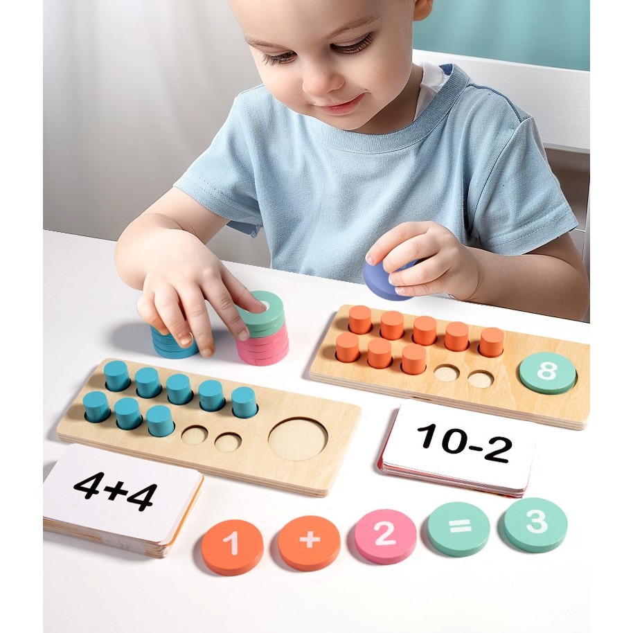 * ออกบิลได้ (แจ้งทางแชท) หมุดนับเลขคณิตศาสตร์ ของเล่นมอนเตสซอรี่ Ten Frame Unit Plus - รูปที่ 2