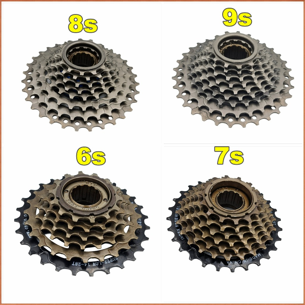 Bolany เฟืองเกลียวจักรยาน 6/7/8/9 Speed Bicycle Rotating Freewheel MTB Mountain Bike (ราคาต่อชุด)