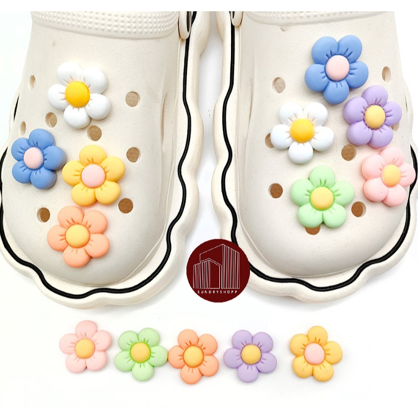 อุปกรณ์ติดรองเท้า จิบิติดรองเท้า จิบิติดกระเป๋า Diy ลายดอกไม้