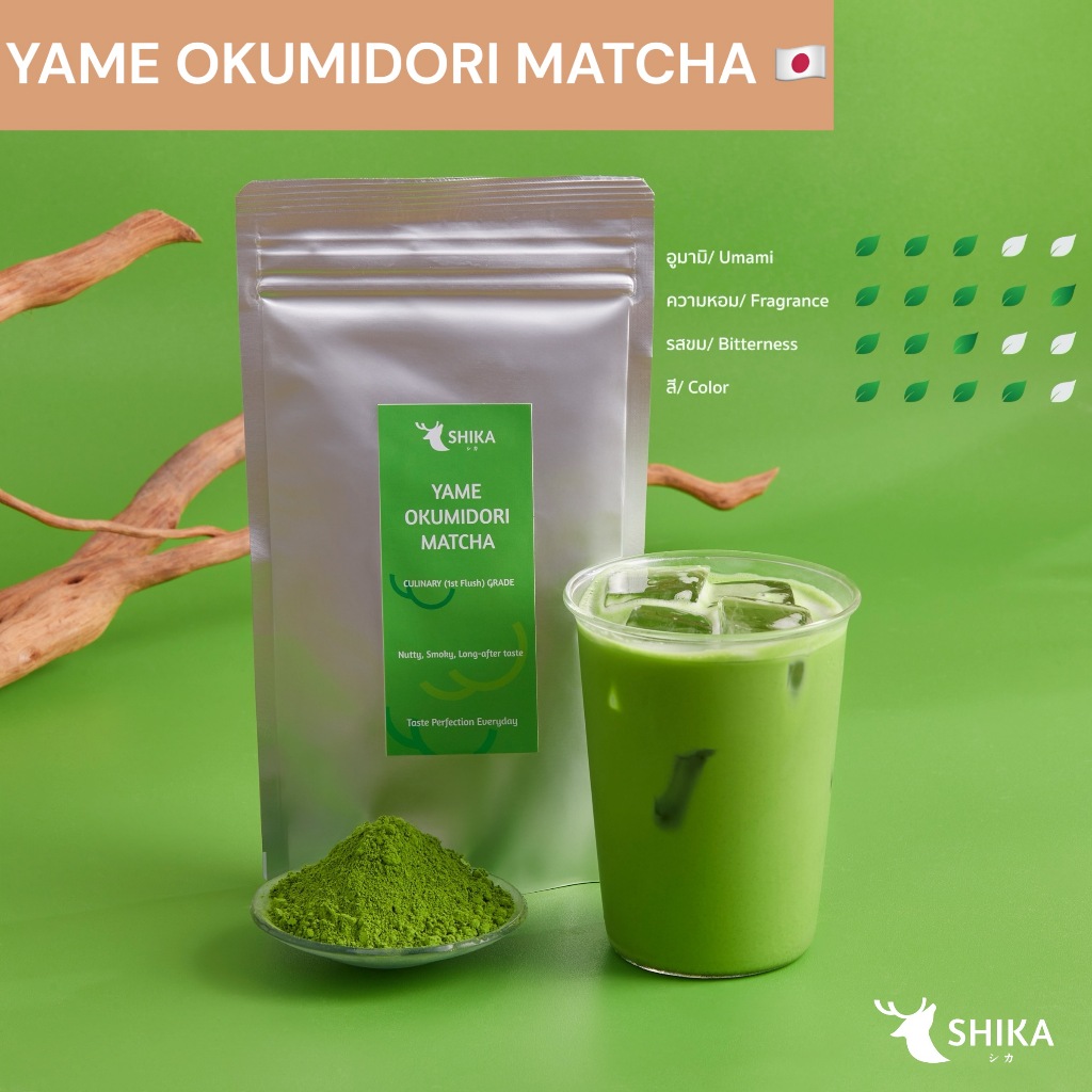 SHIKA MATCHA | YAME OKUMIDORI MATCHA ยาเมะ โอคุมิโดริ มัทฉะ 🌱 ผงมัทฉะแท้ 100%