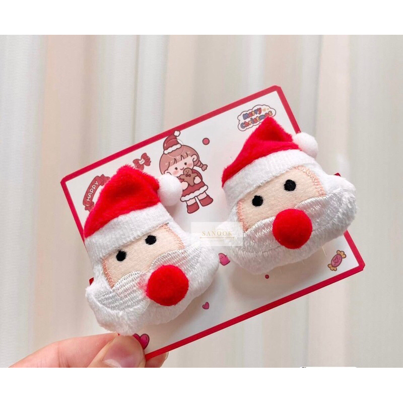 กิ๊ฟติดผมx'masแบบนุมนิ่ม คริสต์มาสคู่ละ15บาทมาใหม่ล่าสุด น้องกิ๊ฟตุ๊กตานุ่มนิ่มสีสดใส ยกแพค12คู่