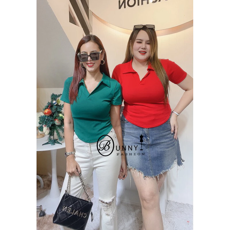 A149 BunnyFashion เสื้อคอปกชายโค้ง มี3 ขนาดไซส์