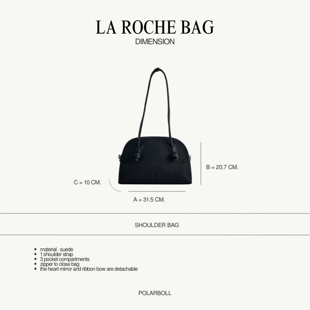 POLARBOLL - LA ROCHE SUEDE กระเป๋าสะพายใบใหญ่หนังกลับ PU Premium