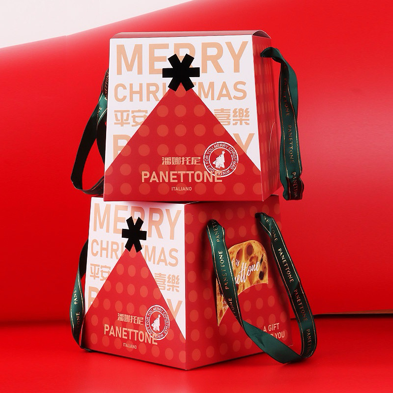 กล่องกระดาษ สำหรับแพคขนม panettone 10 ชิ้น