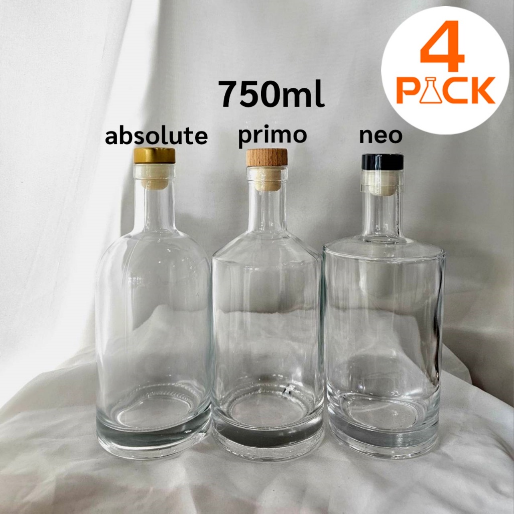 (บรรจุกล่องละ3ใบ) ขวดแก้ว 700-750ml ขวดสุราพรีเมี่ยม ใส่เหล้าบ๊วย ขวดสุราก้าวหน้า