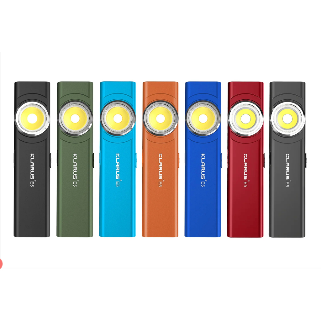 สีเข้าใหม่!! Klarus E5 ไฟฉาย EDC อเนกประสงค์ พกพาขนาดเล็ก สว่างมากถึง 600 Lumens แบตชาร์จในตัว 450mA