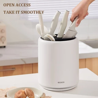 Ecoco ชั้นวางอุปกรณ์จัดระเบียบในครัว หมุนได้ 360° ถอดออกได้ ชั้นวางมีดซักได้