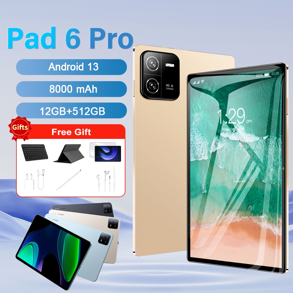 Xioa mi pad 6 Pro tablet 5g Android 13 11.6 นิ้ว 16GB + 1TB 8000mAh แบตเตอรี่แท็บเล็ตพีซี