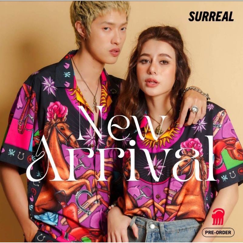 Surreal เสื้อฮาวาย ลาย Mustang