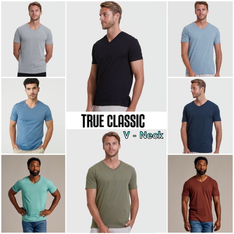 เสื้อยืดคอวี True Classic Premium V-Neck Short Sleeve T-Shirt - รูปที่ 4