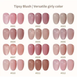 "พร้อมส่ง" ชุด 12 สีเจลไซรัป สีนุ้ดชมพูแบน Xeijayi ขนาด 15ml