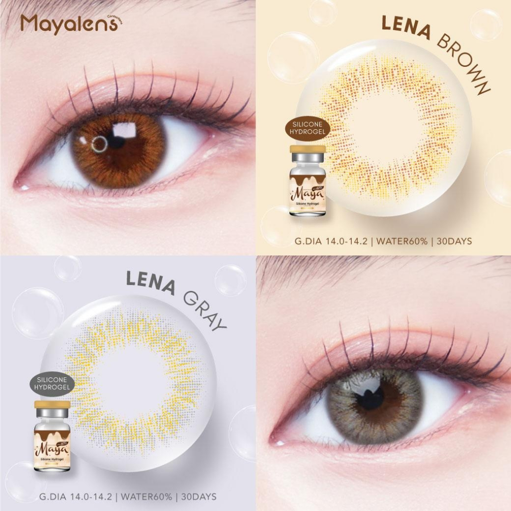 คอนแทคเลนส์ ขนาดมินิ Silicone Hydrogel ค่าอมน้ำ 60% Lena Mayalens Premium