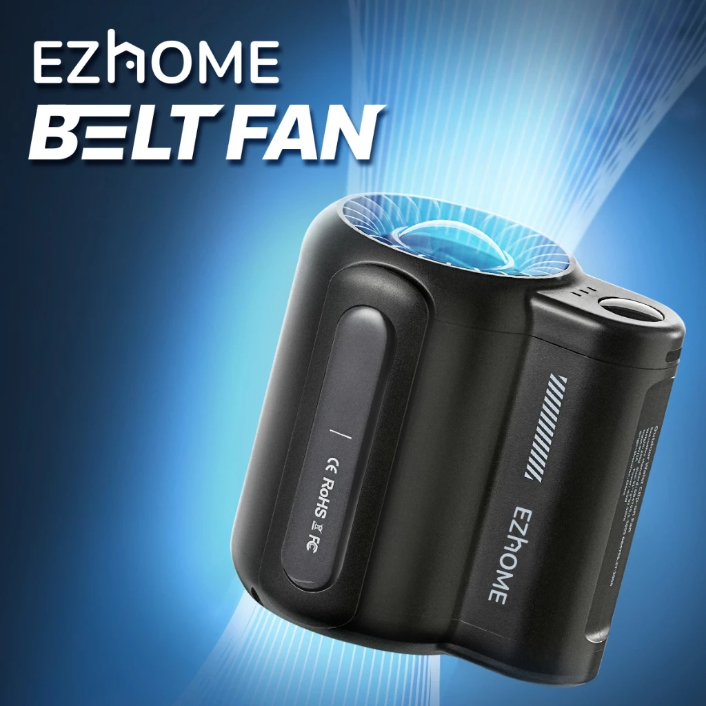 [ใหม่] EZhome Belt Fan พัดลมเหน็บเอว พัดลมคาดกระเป๋า พัดลมพกพาชาร์จ แขวนไว้ที่เอว ปรับได้ 3 ระดับ ใช