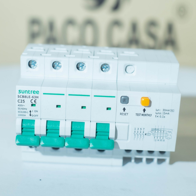 Brand Suntree RCBO Breaker AC MCB SCB8-63 4P 25,32,63A 400VAC เบรกเกอร์โซล่าเซลล์