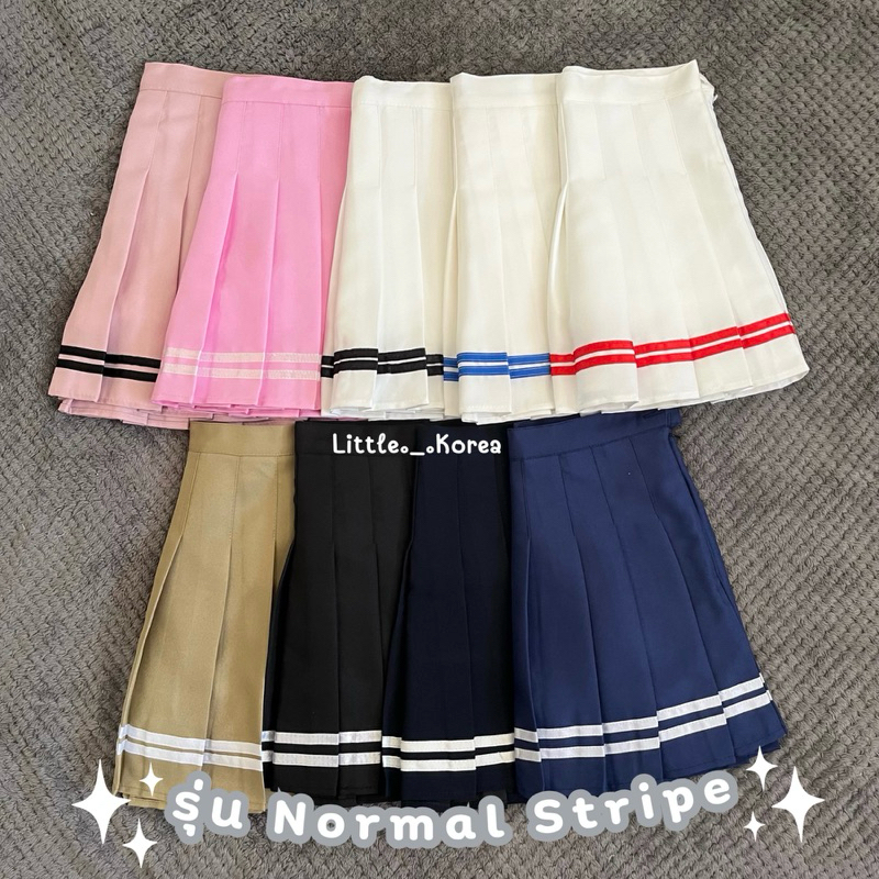 {รุ่น Stripe Ribbon} พร้อมส่ง! ยาว 14.5”-15.5” XS-3XL เอวถึง 34” กระโปรงเทนนิสแถบริบบิ้น มีซับใน