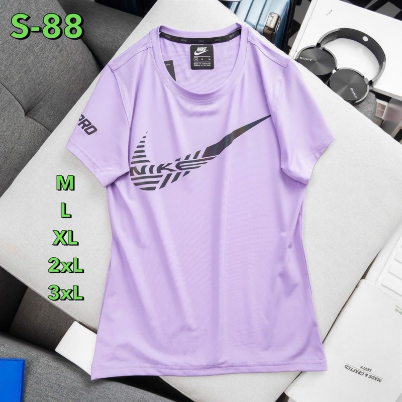 เสื้อยืดแขนสั้นผู้หญิง เสื้อคอกลม ออกกำลังกายใส่ลำลอง S06