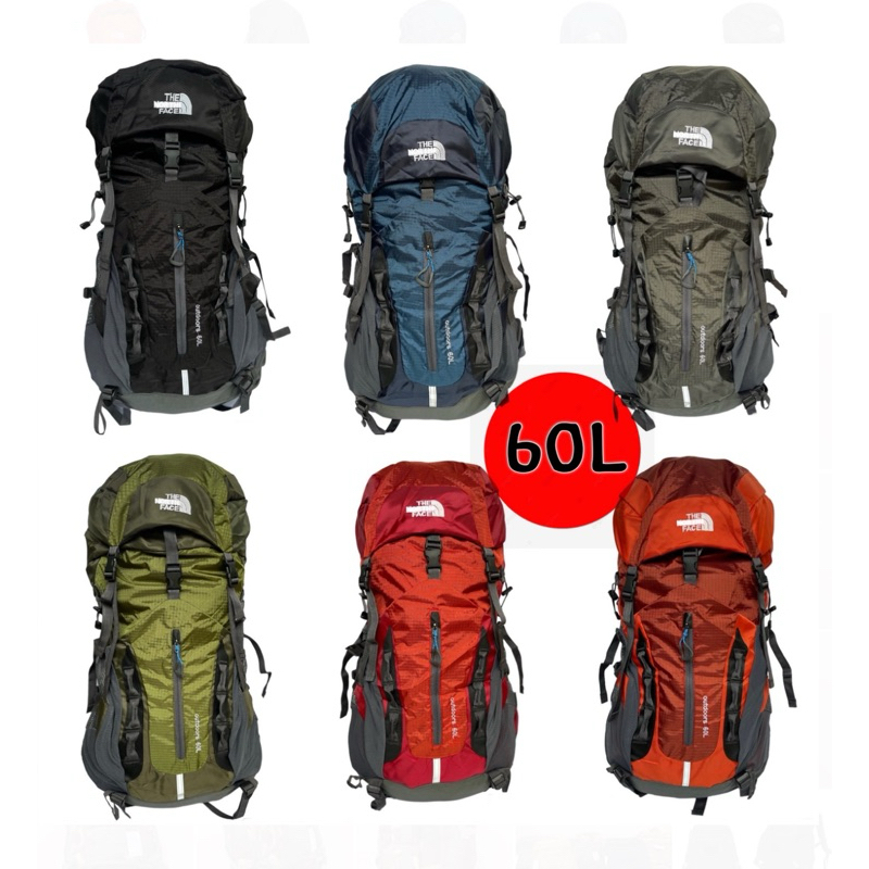 กระเป๋าเป้ TNF T60L #พร้อมส่ง (รุ่นเสริมโครงเหล็ก+แถมผ้าคลุมกันฝน)