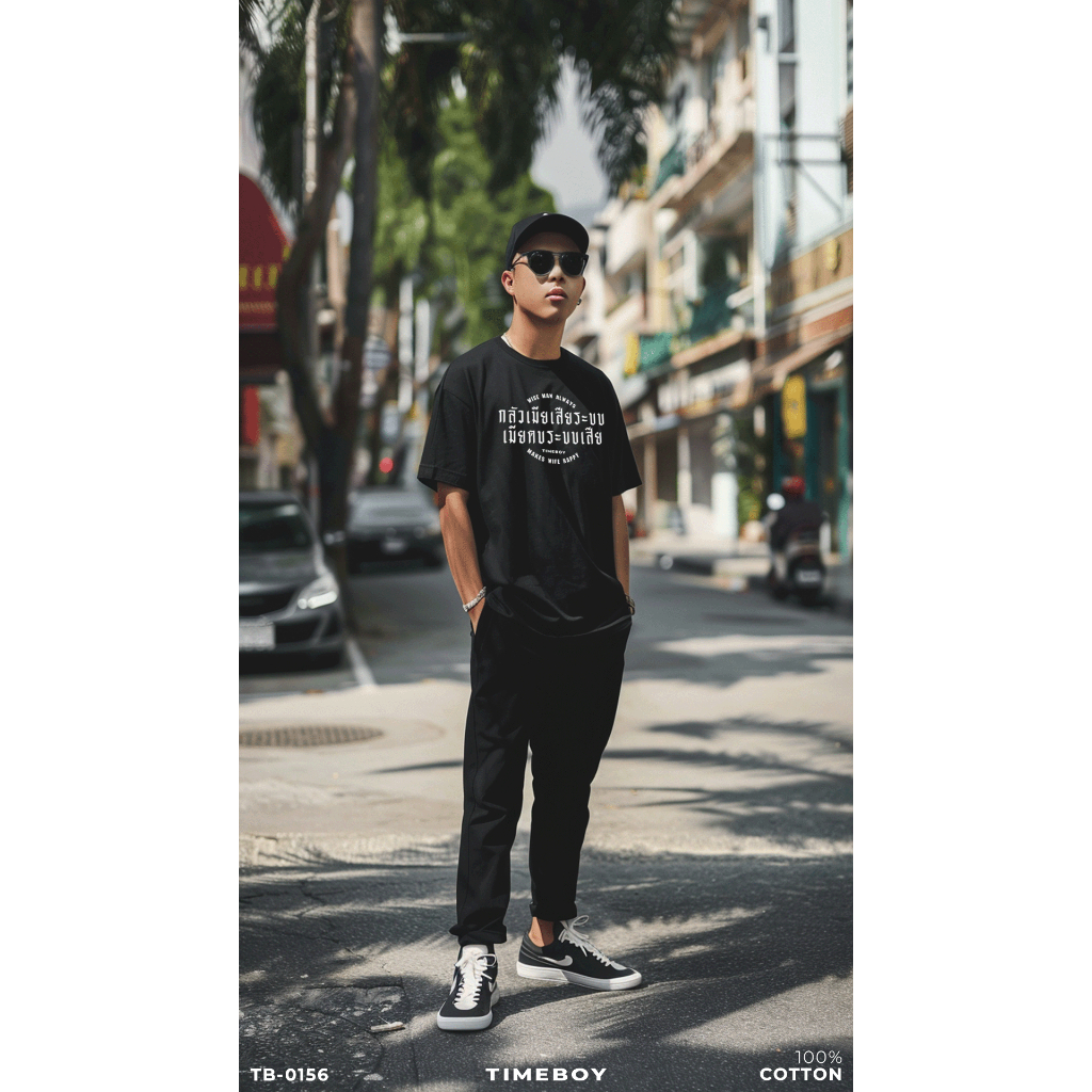 TIMEBOY เสื้อยืด กลัวเมียเสียระบบ (TB-0156) PREMIUM 100% COTTON NO.32