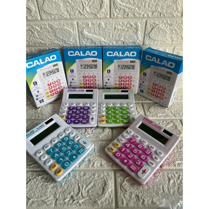 คิดเลข 8 หลัก CL 518– QC828 เครื่องคิดเลขสีสดใส ปุ่มกดมีเสียง (12*15cm.)สองระบบ ถ่าน2Aและแสง CL828-822A  ขนาด 14x11.3cm.