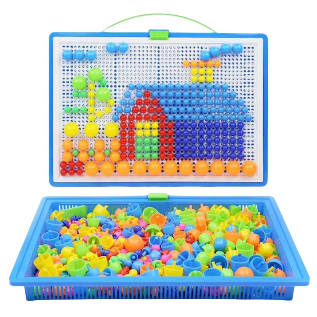 กระดานปักหมุด 296 Pcs ของเล่นปักหมุด กระดานปักหมุดโมเสก Creative Mosaic