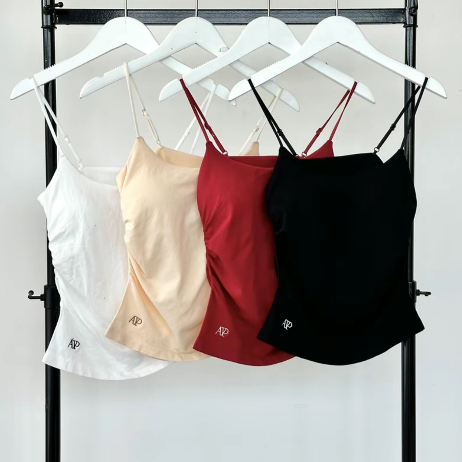 Atipashop - BLOOM TANK TOP เสื้อสายเดี่ยว ทรงจับจีบข้าง เสริมฟองน้ำ สายปรับได้