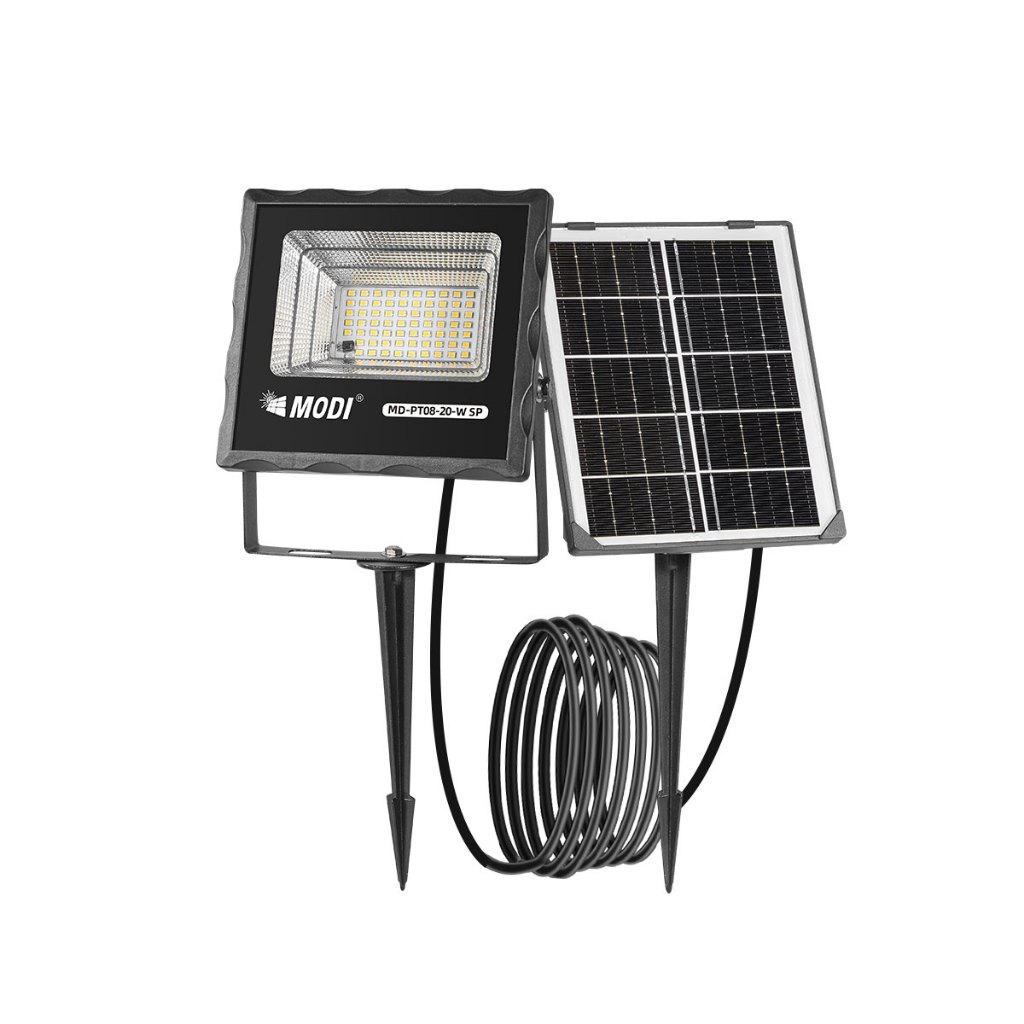 MODIไฟสปอตไลท์โซล่าเซลล์ 20W แสงขาว/เหลือง ไฟปักสนามโซล่าเซลล์ Solar light พลังงานแสงอาทิตย์ รูปที่ 7