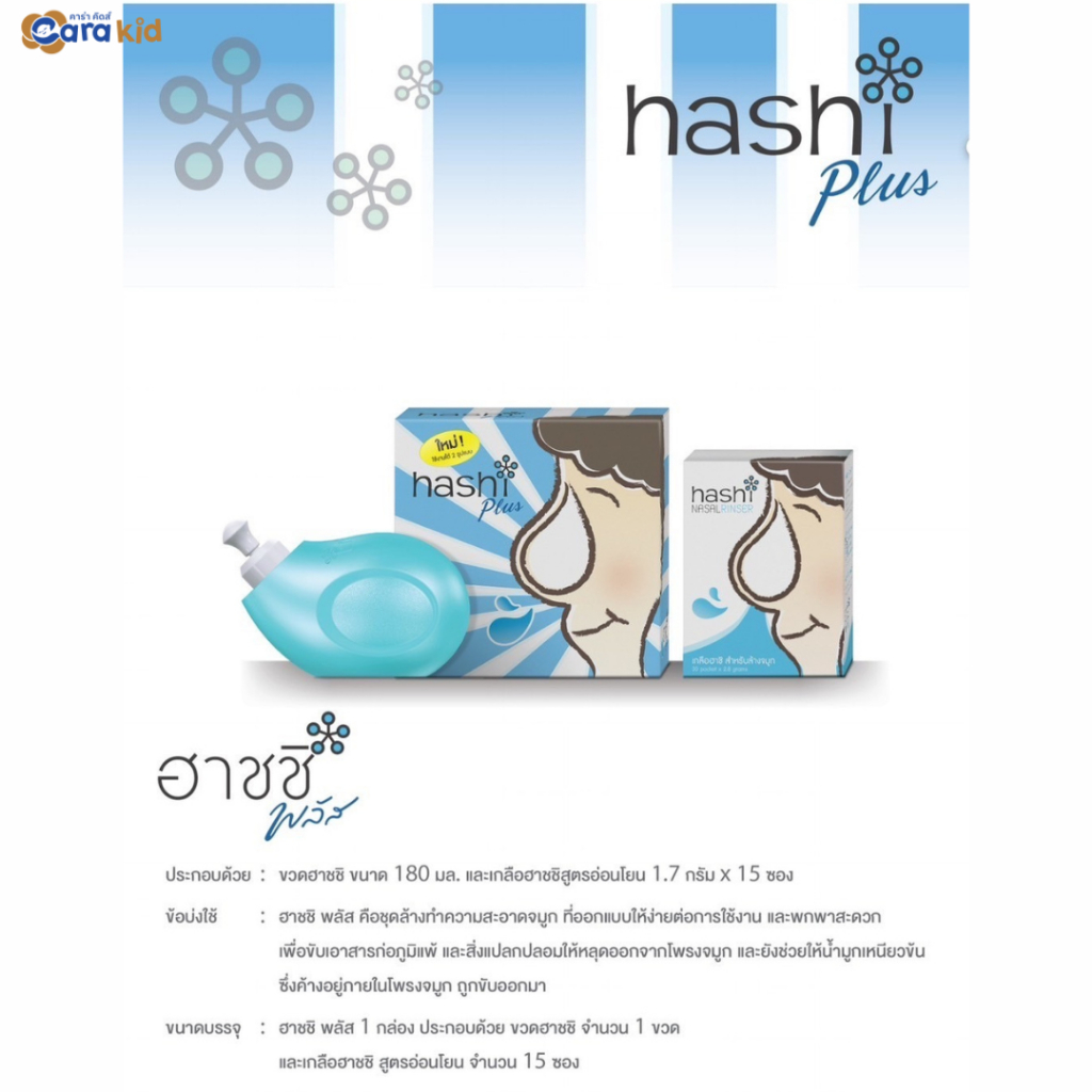 HASHI PLUS (สีฟ้า) ชุดอุปกรณ์ล้างจมูก ถูกที่สุด พร้อมโปรโมชั่น มี.ค. ...