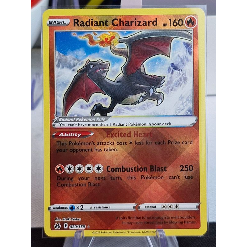 Radiant Charizard Pokemon Crown Zenith 020/159 Holo Rare
