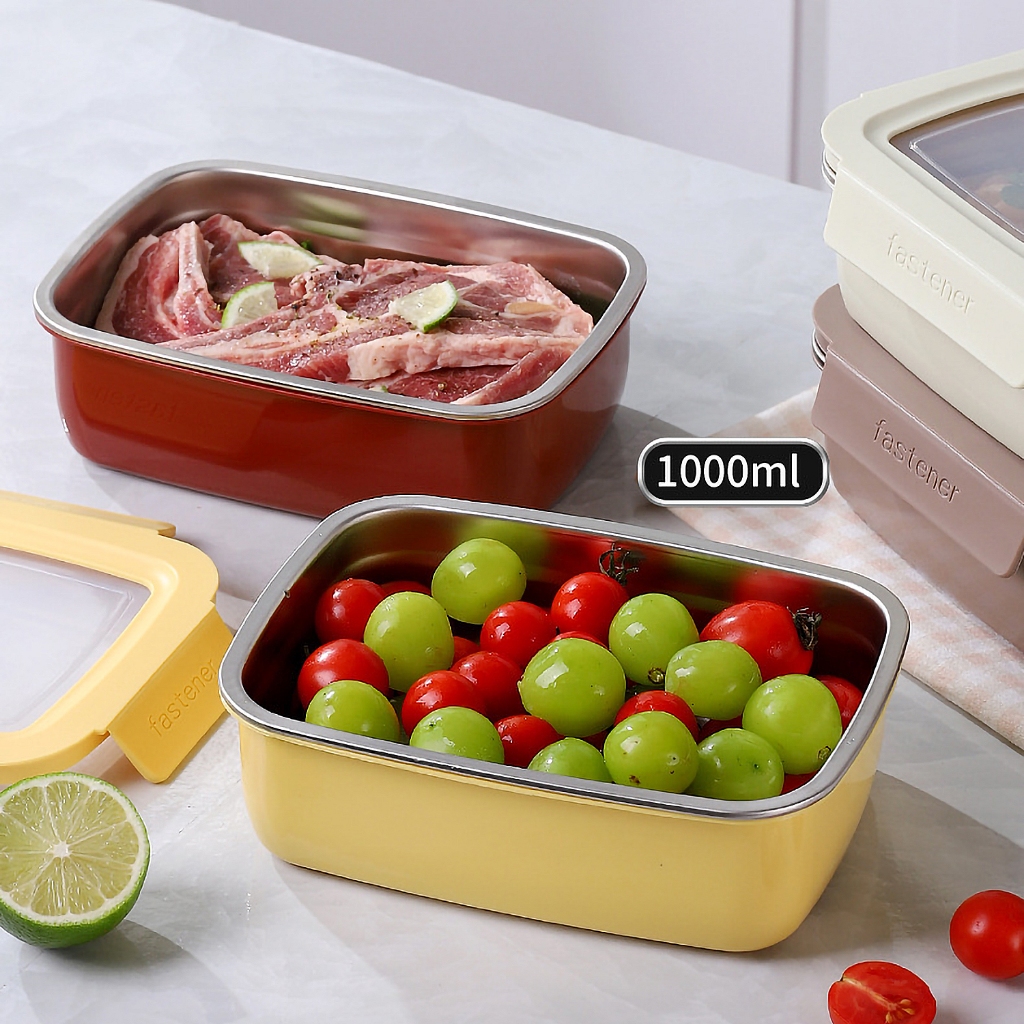 กล่องอาหารกลางวัน เข้าไมโครเวฟได้ กล่องข้าว 2 ชั้น สแตนเลส316 - รูปที่ 6