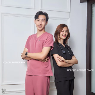 everydayscrub.bkk | ชุดสครับแพทย์(Ver.2) สี Puffer Pink 🩰🎟️✨(เสื้อพร้อมกางเกง)