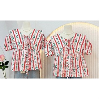 ป้าย Pee ka Nong เสื้อผ้าครัชปกแหลมแต่งลูกไม้ อก 37 นิ้ว