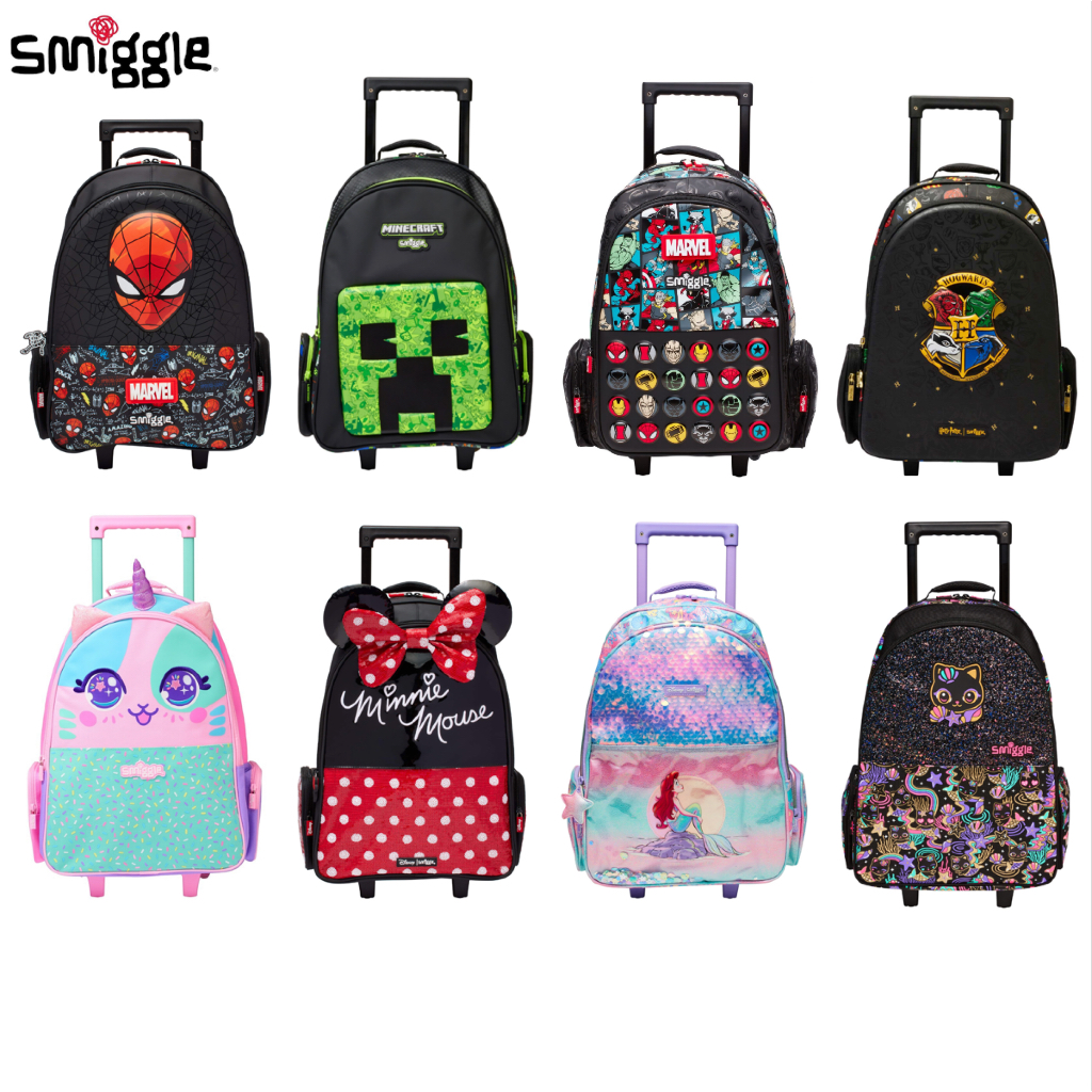 (พร้อมส่ง) Smiggle Trolley 18 นิ้ว กระเป๋าล้อลาก สะพายหลังได้ กระเป๋าเป้สะพายหลัง กระเป๋านักเรียน สำหรับเด็กวัยเรียน