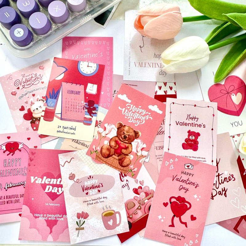 ลายใหม่!! การ์ด วาเลนไทน์ Valentine แผ่นละ 1 บาท (แพ็คละ 10 แผ่น)