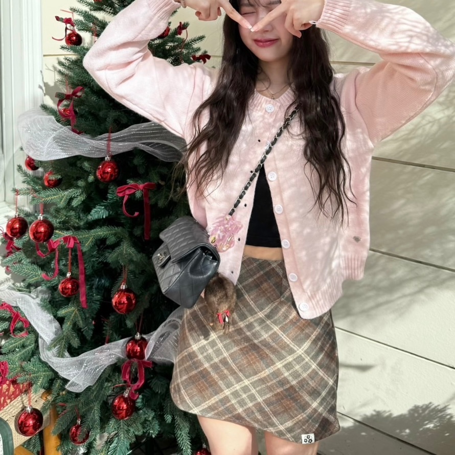(เก็บโค้ดลดเพิ่ม15-30%) X'MAS Mini Skirt - กระโปรงสั้นลายสก็อต มีซับใน