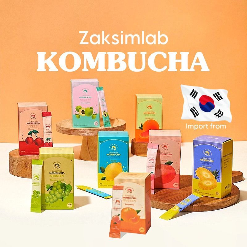 พร้อมส่งในไทย Zaksimlab Kombucha ชาหมักคอมบูชา รสผลไม้ นำเข้าจากเกาหลี ของแท้ 100%