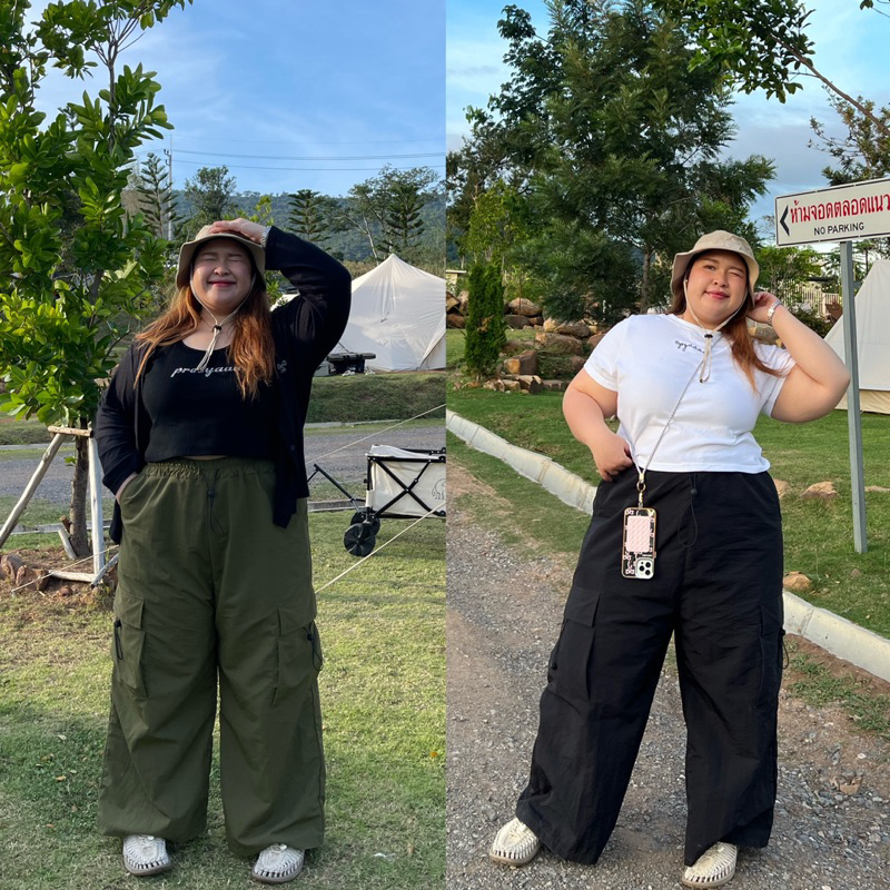Middle Cargo Pants กางเกงคาร์โก้ผ้าร่ม | Preeyaaa