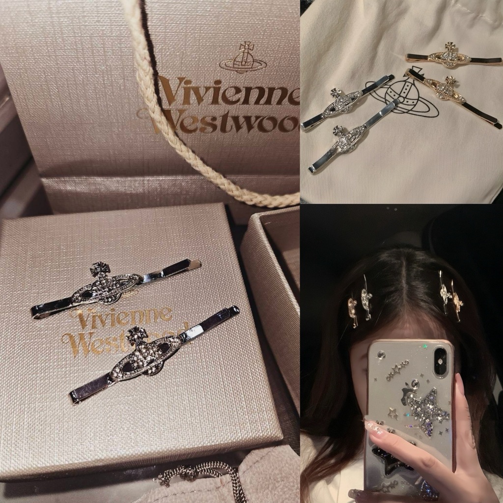 พร้อมส่ง ส่งไว กิ๊บติดผม Vivien West VV (silver)