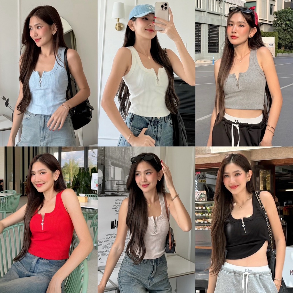 NICHARIS - เสื้อกล้ามแต่งซิป NR รุ่น Buddy Zip Top