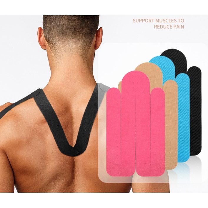 (T7) Kinesiology Tape เทปพยุงกล้ามเนื้อ ใช้บริเวณ หลังหรือต้นแขน 2ชิ้น