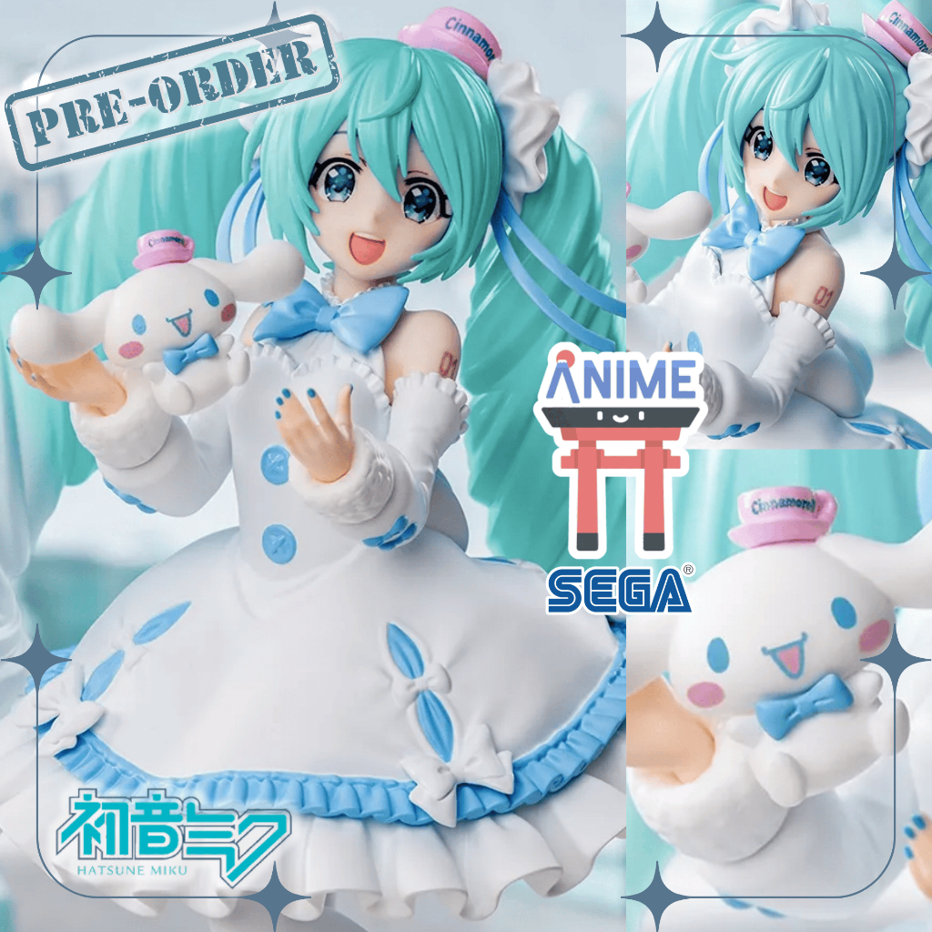 [พรีออเดอร์] Vocaloid - Hatsune Miku x Cinnamoroll - Luminasta - White Dress Ver. Figure (SEGA) ฟิกเกอร์ ฮัตสึเนะ มิกุ