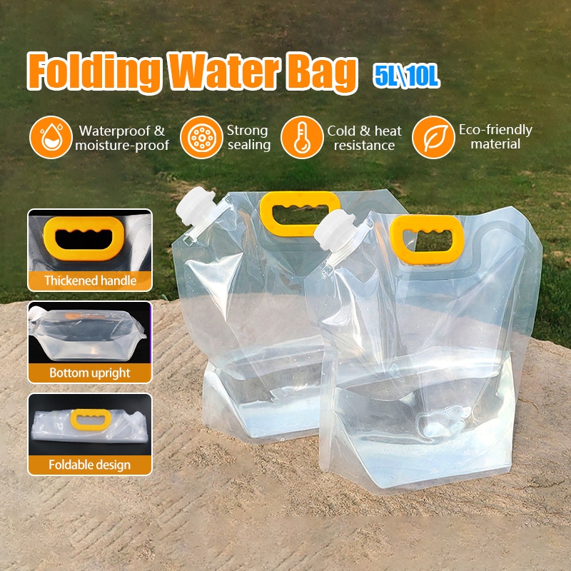 ถุงน้ำ แคมปิ้ง ถุงน้ำเดินป่า ถุงน้ำพับได้ Foldable water bag ถุงใส่น้ำ 5/10L อุปกรณ์ตั้งแคมป์