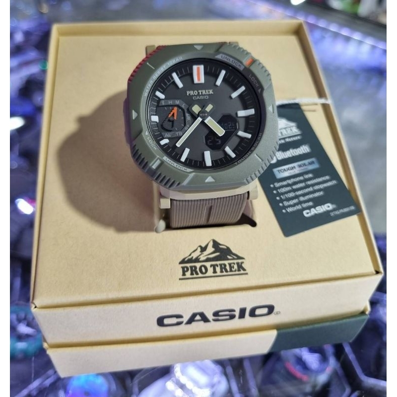 CASIO นาฬิกาข้อมือ  PRO TREK รุ่น PRJ-B001-5DR แบตเตอรี่Tough Solar สามารถเชื่อมต่อBluetooth ได้