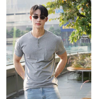 Amtar NEW!!! เสื้อยืด คอกระดุม ทรงรัดกล้าม (Henley T-shirt Fit) Clothing ผู้ชาย