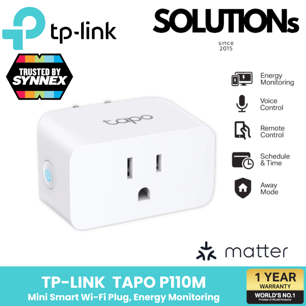 TP-Link Tapo P110M สมาร์ทปลั๊ก Mini Smart Wi-Fi Plug, Energy Monitoring สั่งเปิดปิดเครื่องใช้ไฟฟ้าผ่