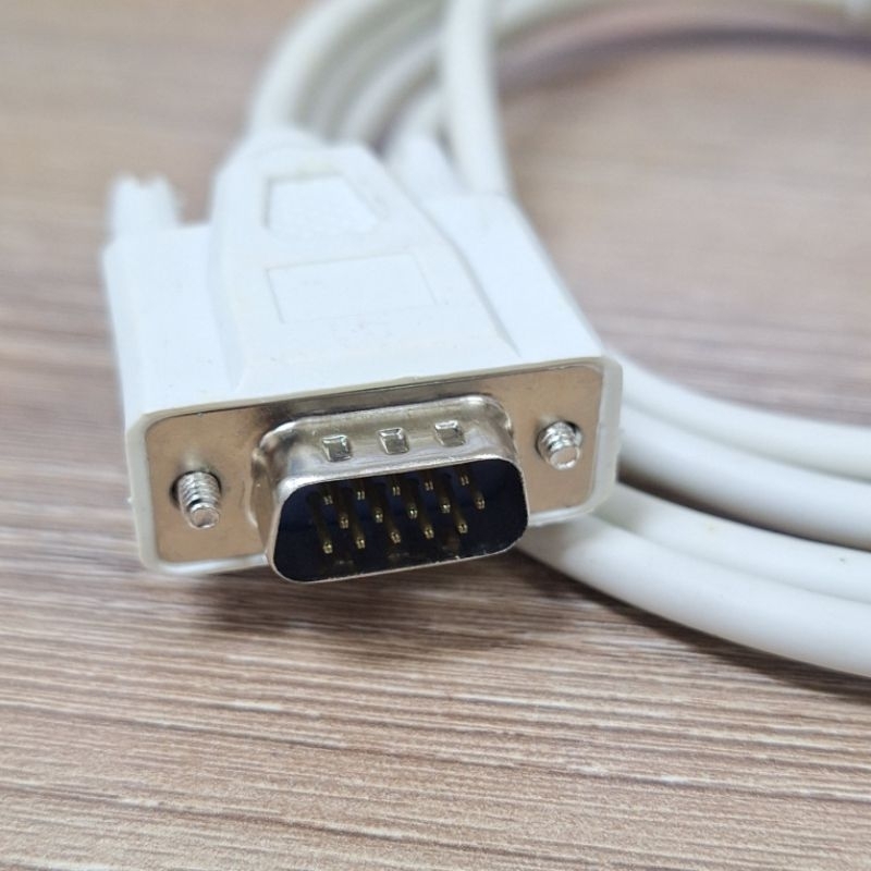 vga cable 15Pin ผู้-ผู้ สายสีขาว ยาว 1.8เมตร 3เมตร 5เมตร สีขาว
